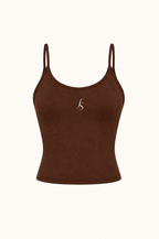 Brassière Flowline chocolat, logo Siren Flow blanc