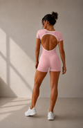 Combi-Short Flowline rose clair portée - vue de dos