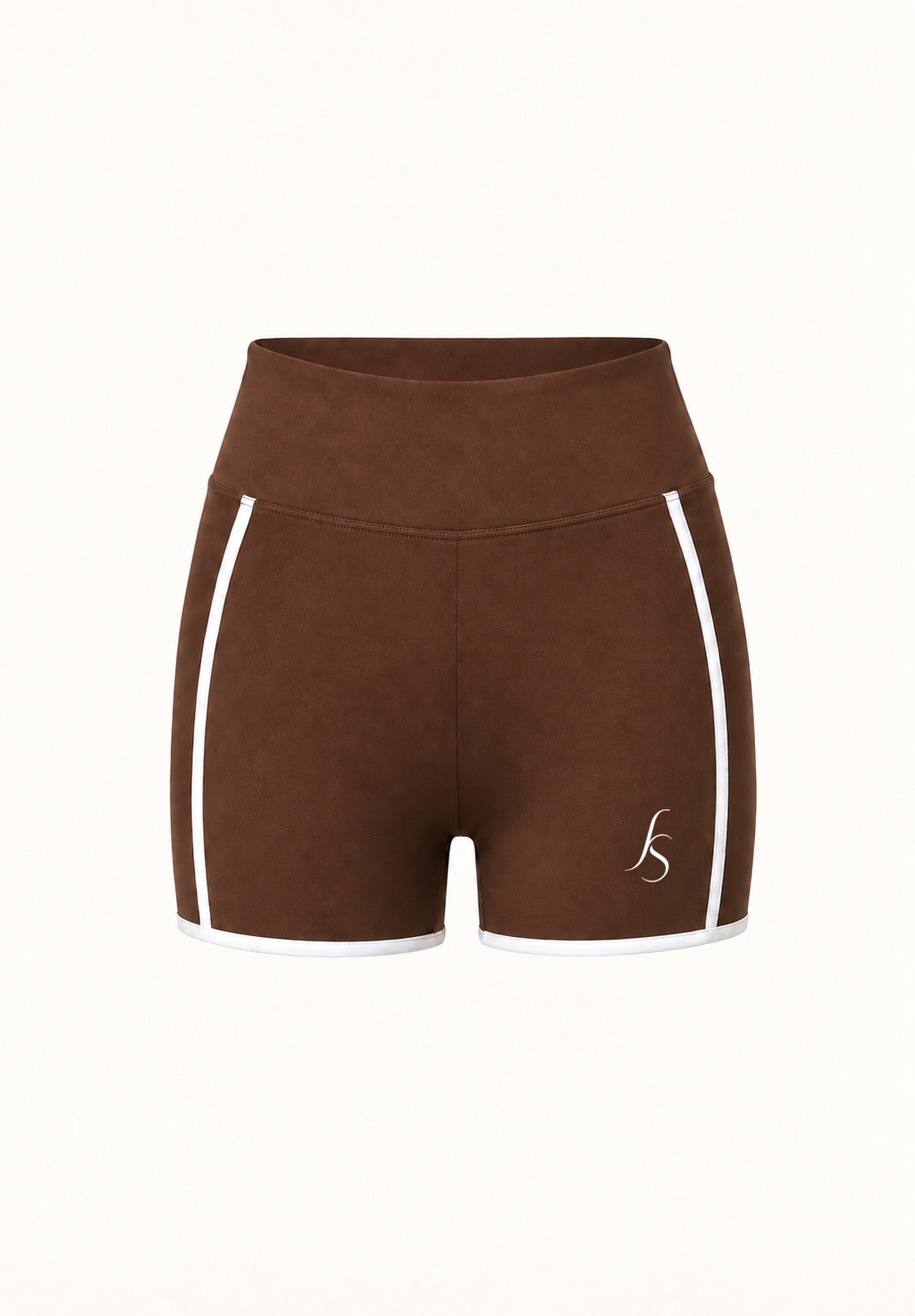 Short Flowline chocolat, packshot avec logo Siren Flow blanc