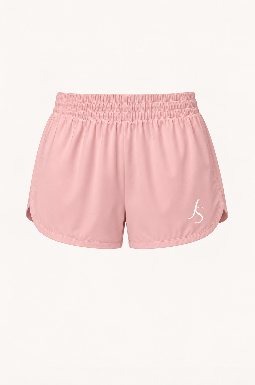 Short Run rose clair - packshot avec logo blanc